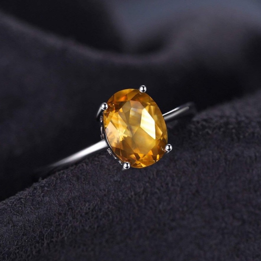 1.6CT Citrine Ring - 925 Sterling Silver - Picture 1 of 5